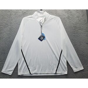 Ahead Activewear‎ Shirt Men's L White Stretch Performance Athletic Fit Mock Neck